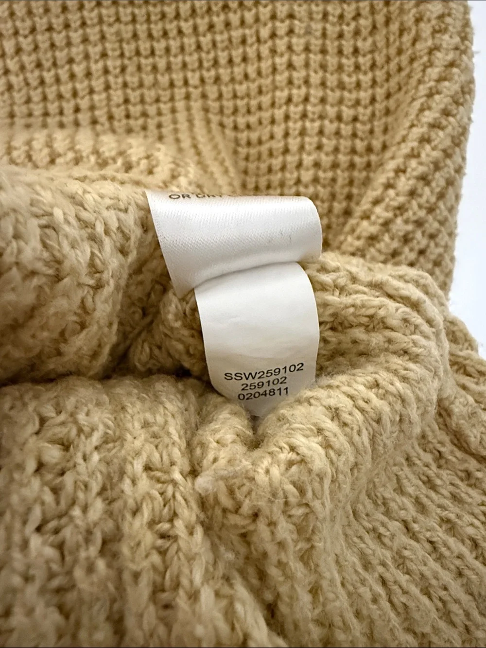 J. Jill Long Sleeve Turtle Neck Waffle Knit Sweater Beige LP Neutral Fall Warm